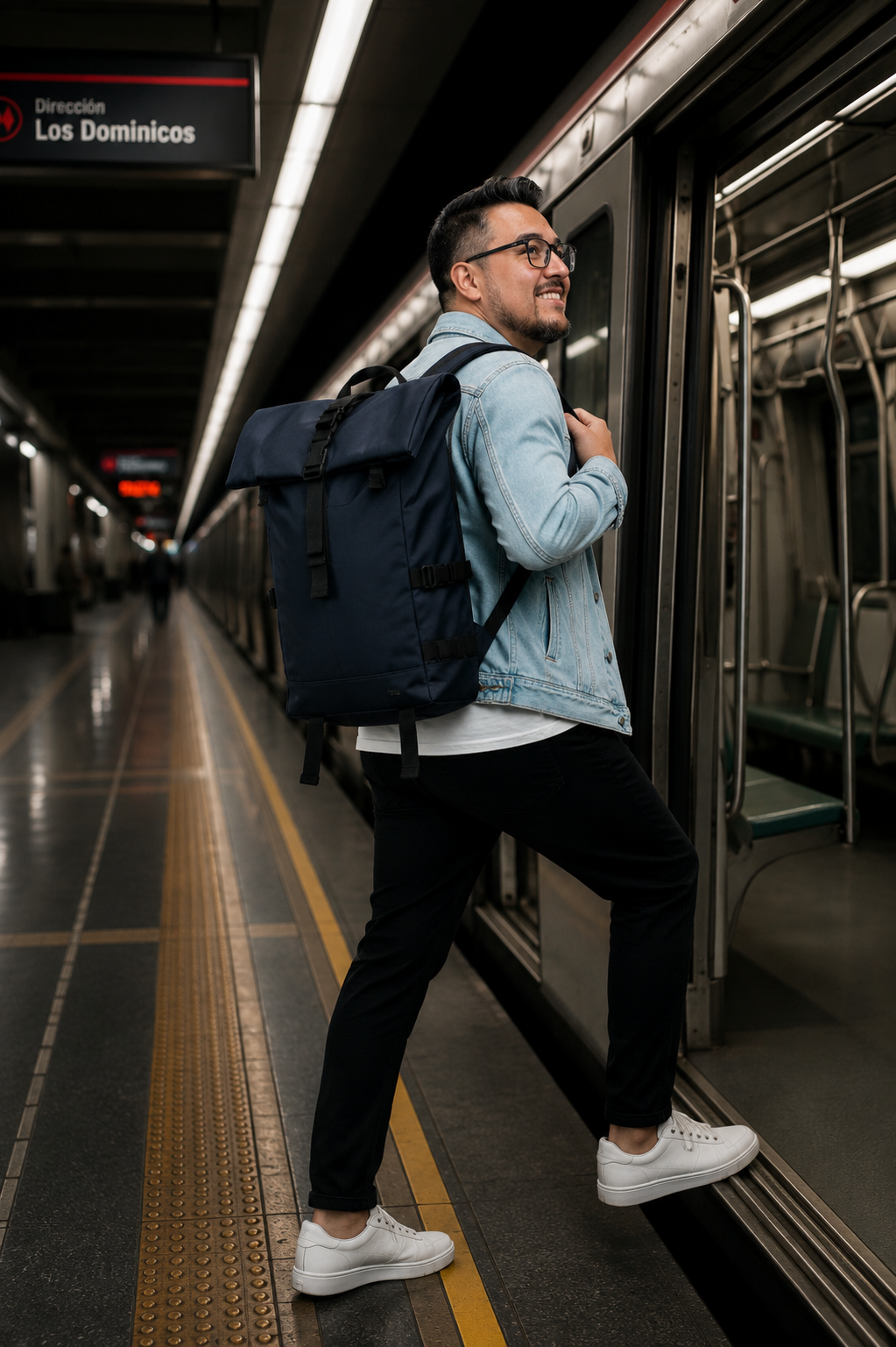Mochila Roll Top Premium Azul marino