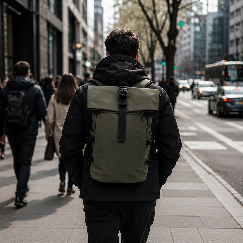 Mochila Roll Top Premium Verde Oliva